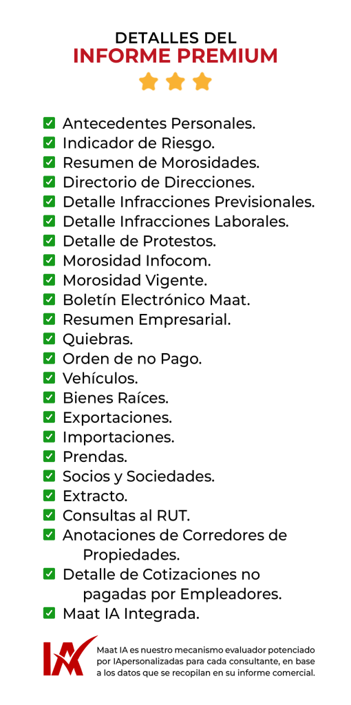Detalles del Informe Premium - Informe Comercial tipo 