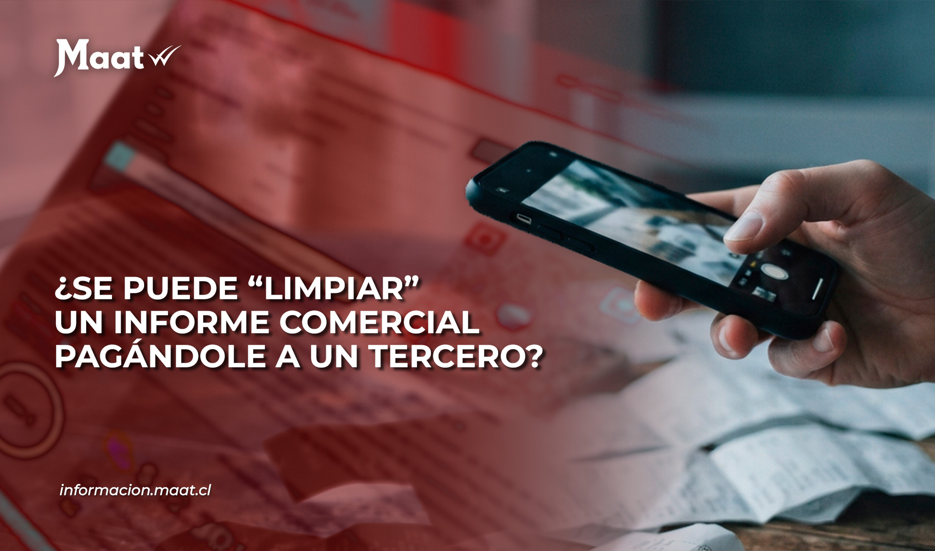 Celular con una oferta para borrar deudas del informe comercial en Chile. Cómo borrar deudas morosidades del Boletín Informe Comercial. Conoce las cuatro vías legales para salir del informe comercial en Chile